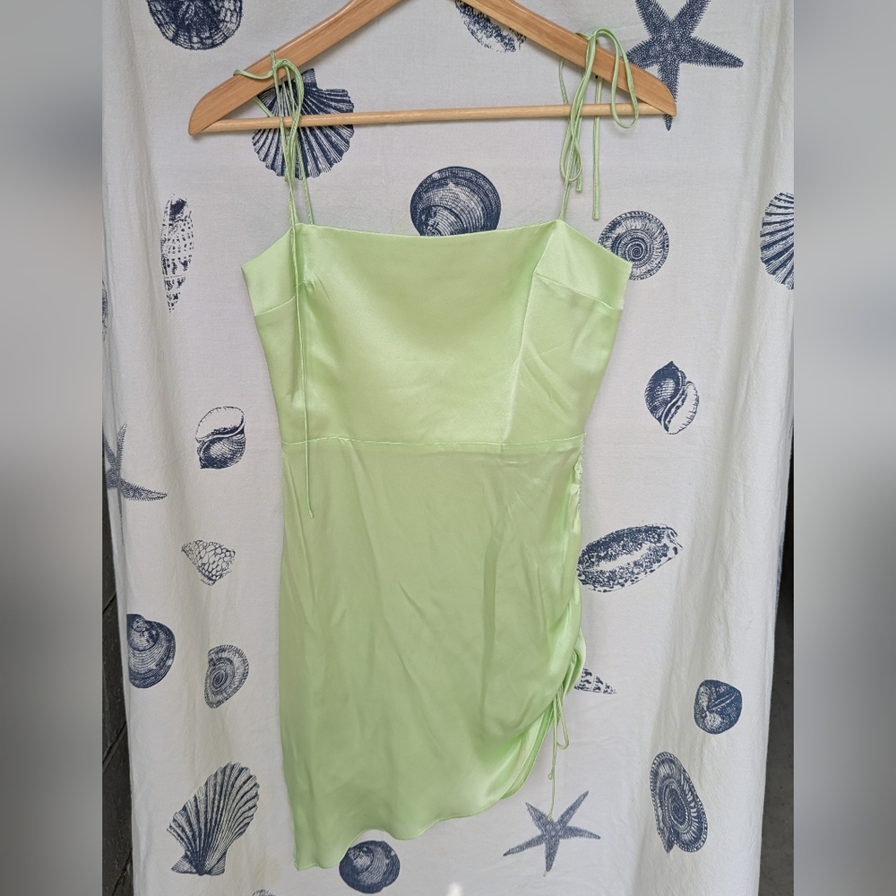 Amanda Uprichard X Revolve Chiara Dress Hypermint Green Size XS Silk 🍋‍🟩